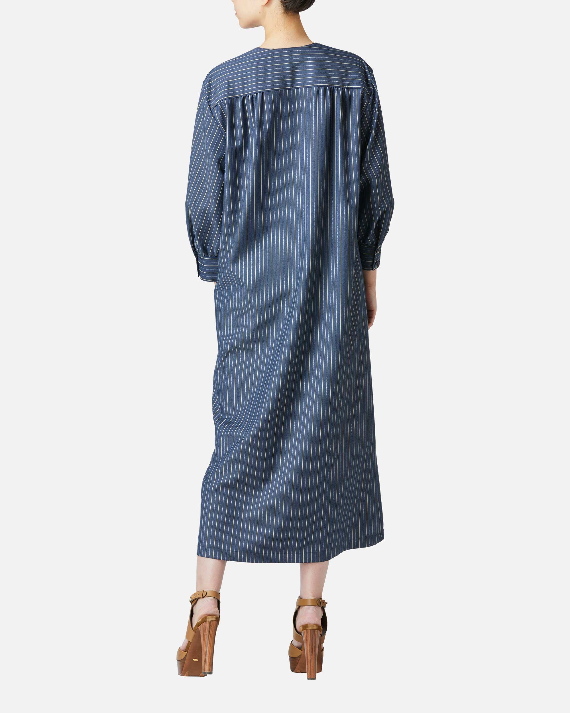 ストレッチツイルストライプワンピース / Striped Stretch Twill Dress