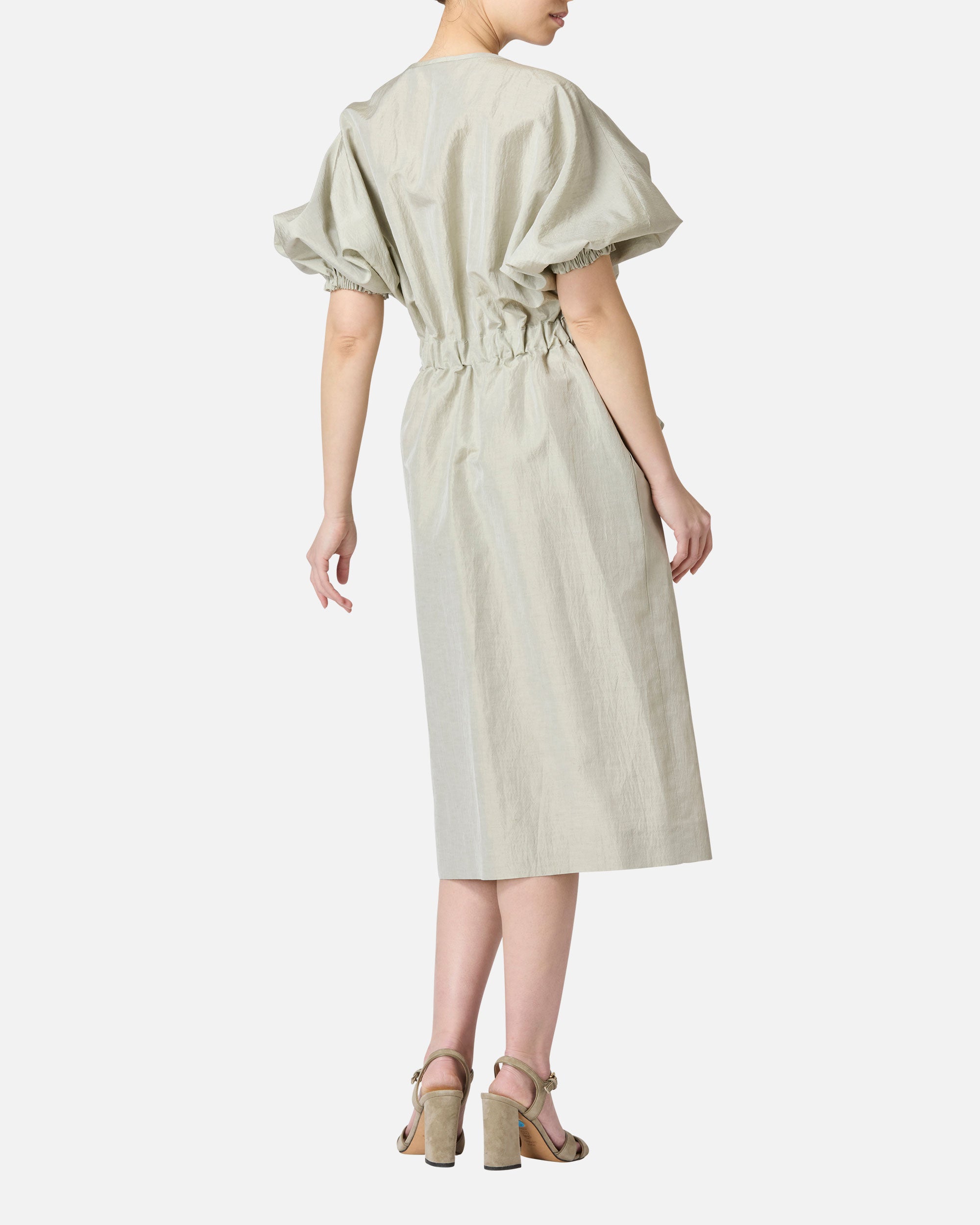 リボンギャザーワンピース / Gathered Waist Dress with Ribbon