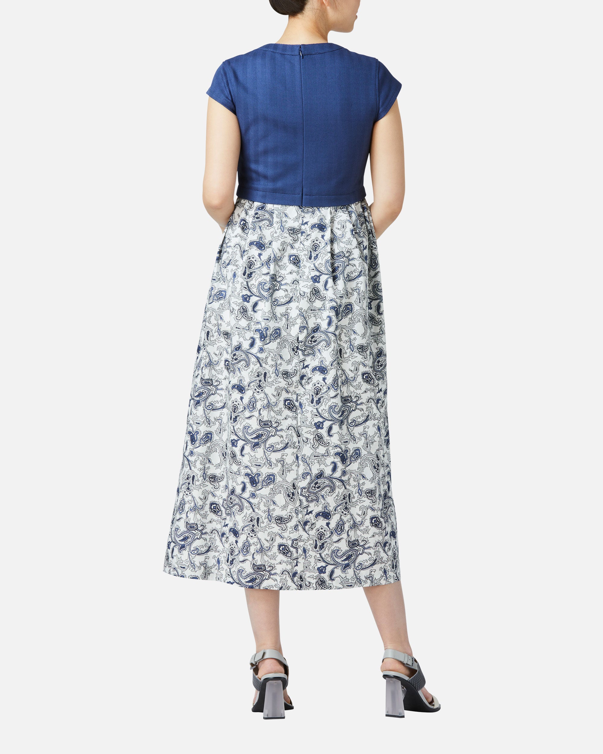 ジャージー×ペイズリープリントサマードレス / Jersey Summer Dress with Paisley Print