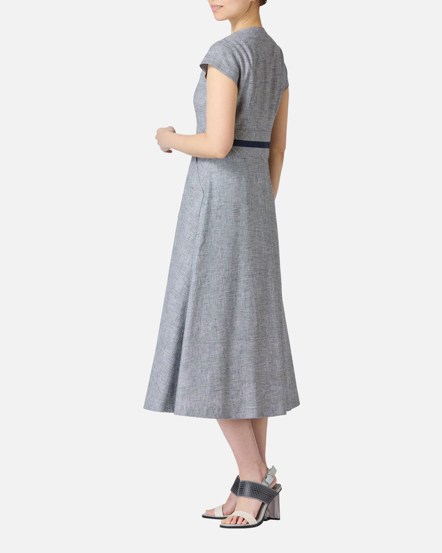 グレンチェックフロントボタンサマードレス / Glen Check Front Button Closure Summer Dress