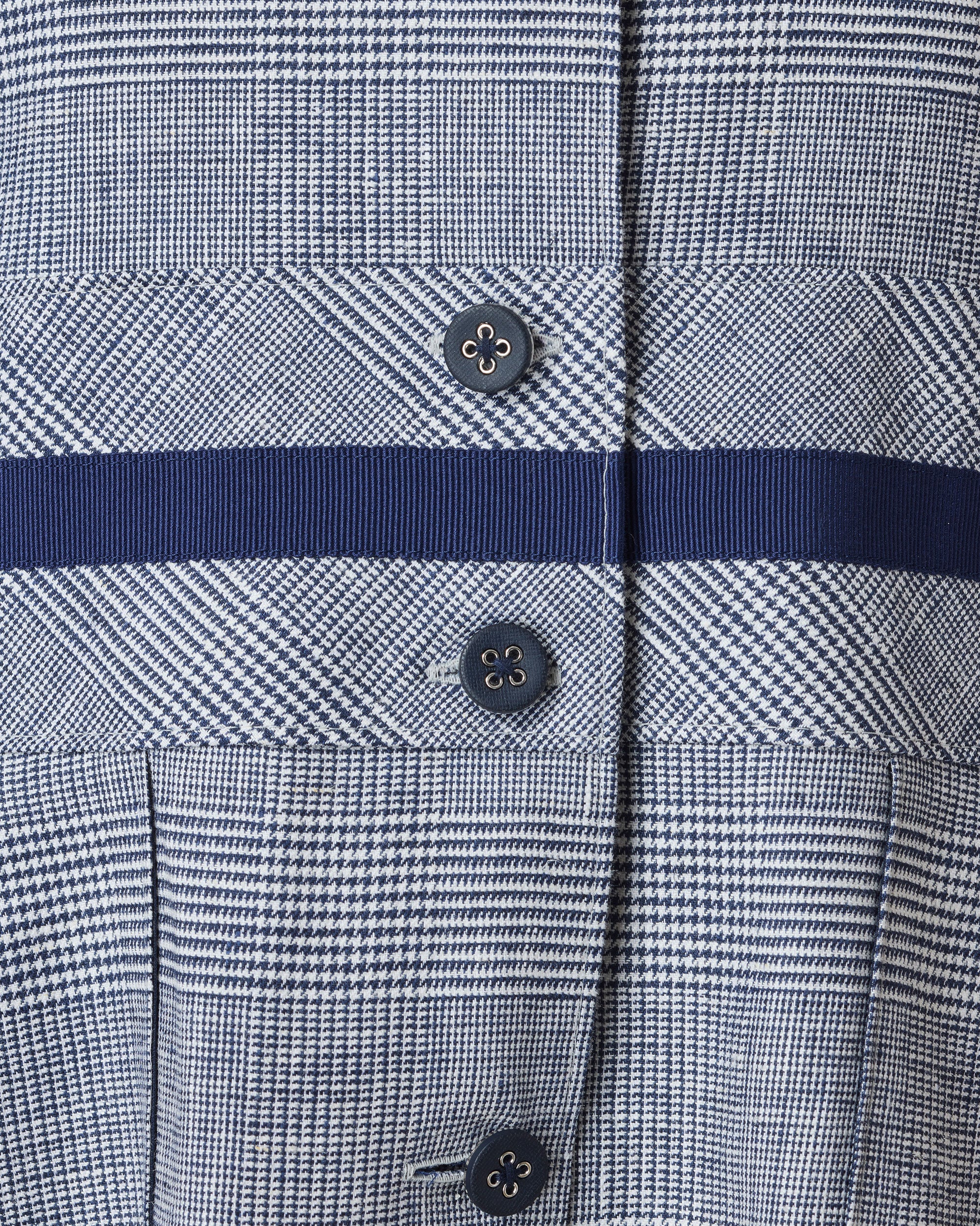 グレンチェックフロントボタンサマードレス / Glen Check Front Button Closure Summer Dress