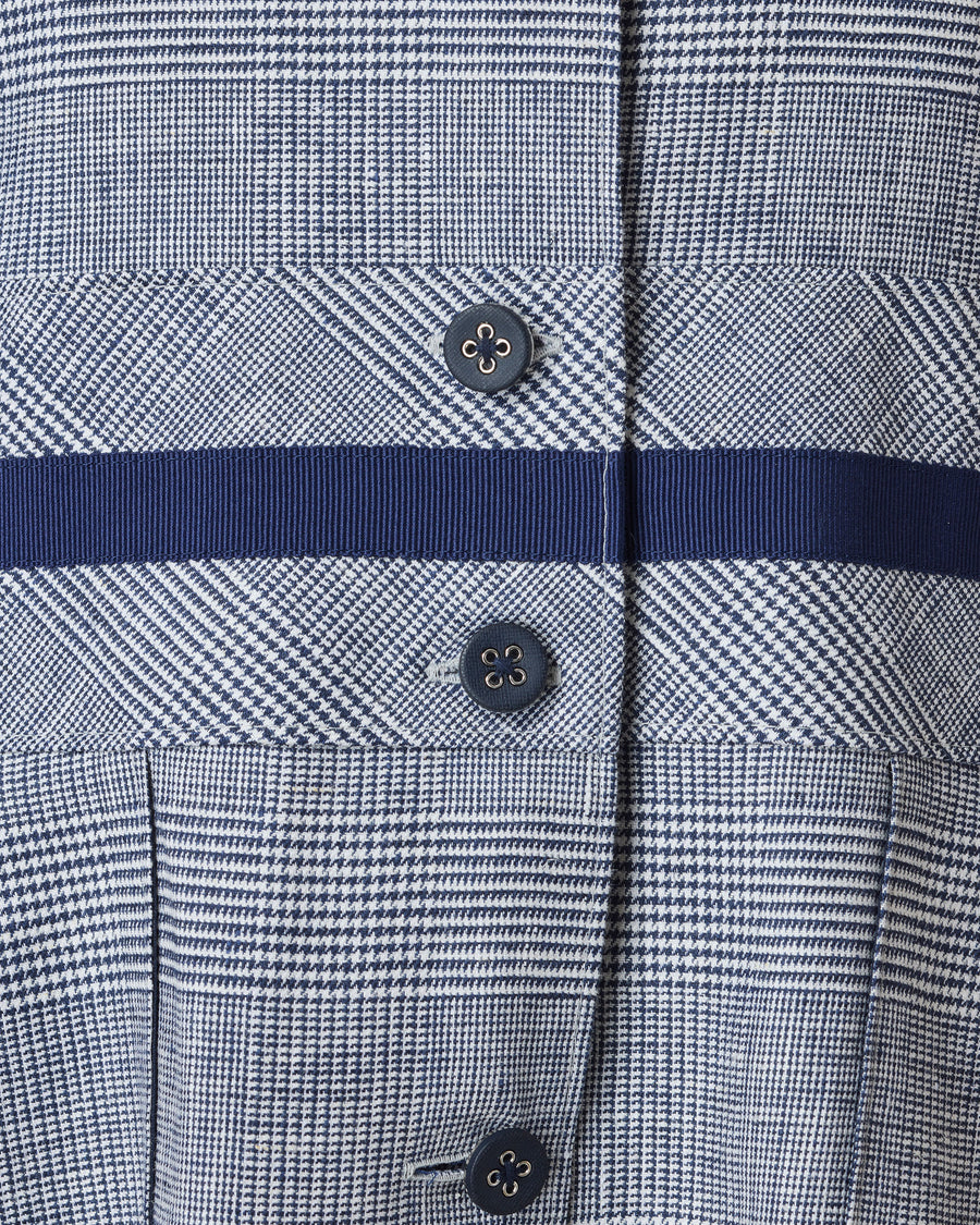 グレンチェックフロントボタンサマードレス / Glen Check Front Button Closure Summer Dress