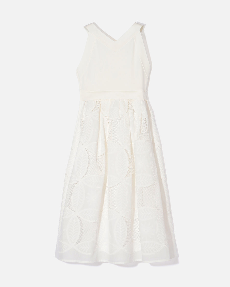 ニット×コットンローンエンブロイダリー サマードレス / Knit × Cotton Lawn Embroidery Summer Dress