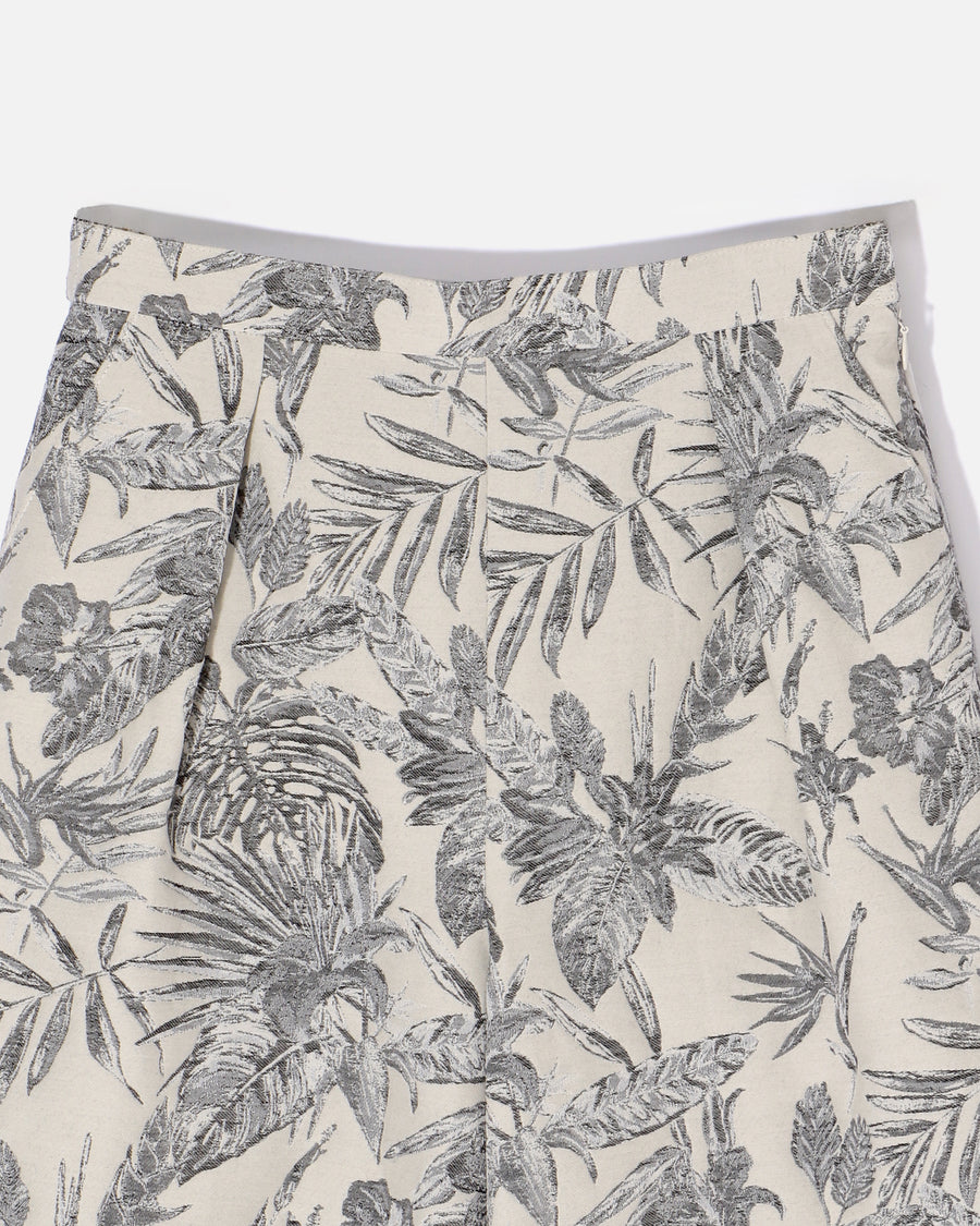 コットンポリエステルジャカード ワイドパンツ / Cotton Polyester Jacquard Wide Pants
