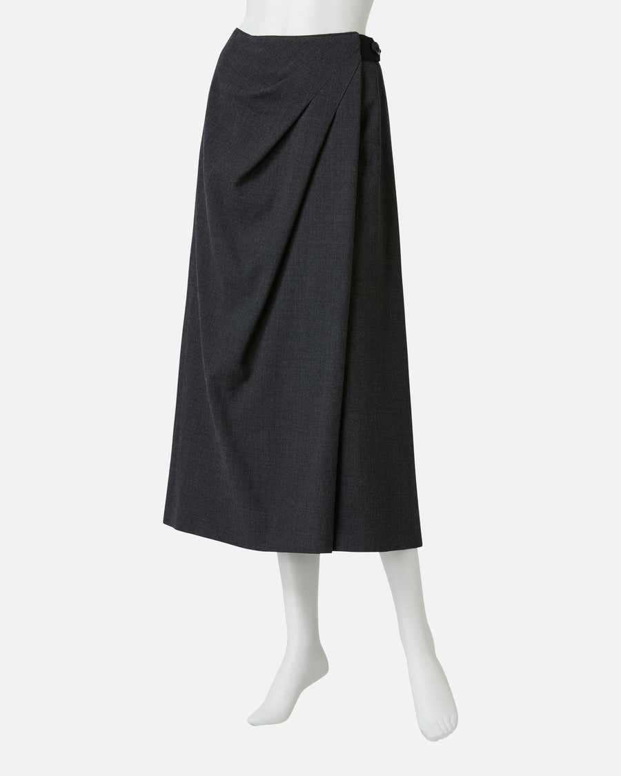 ストレッチクレープラップ風スカート / Stretch Crape Wrap Style Skirt