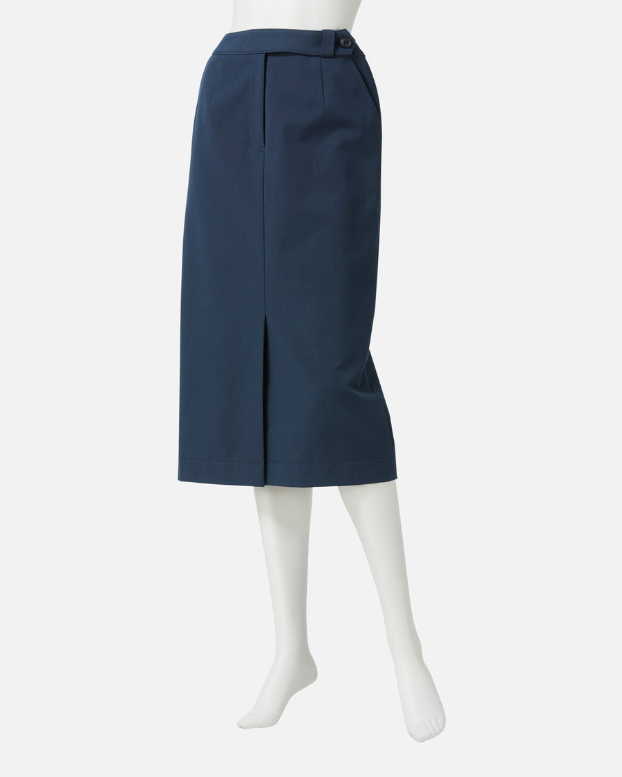 ストレッチギャバジンフロントタックスカート / Stretch Gabardine Front Darted Skirt