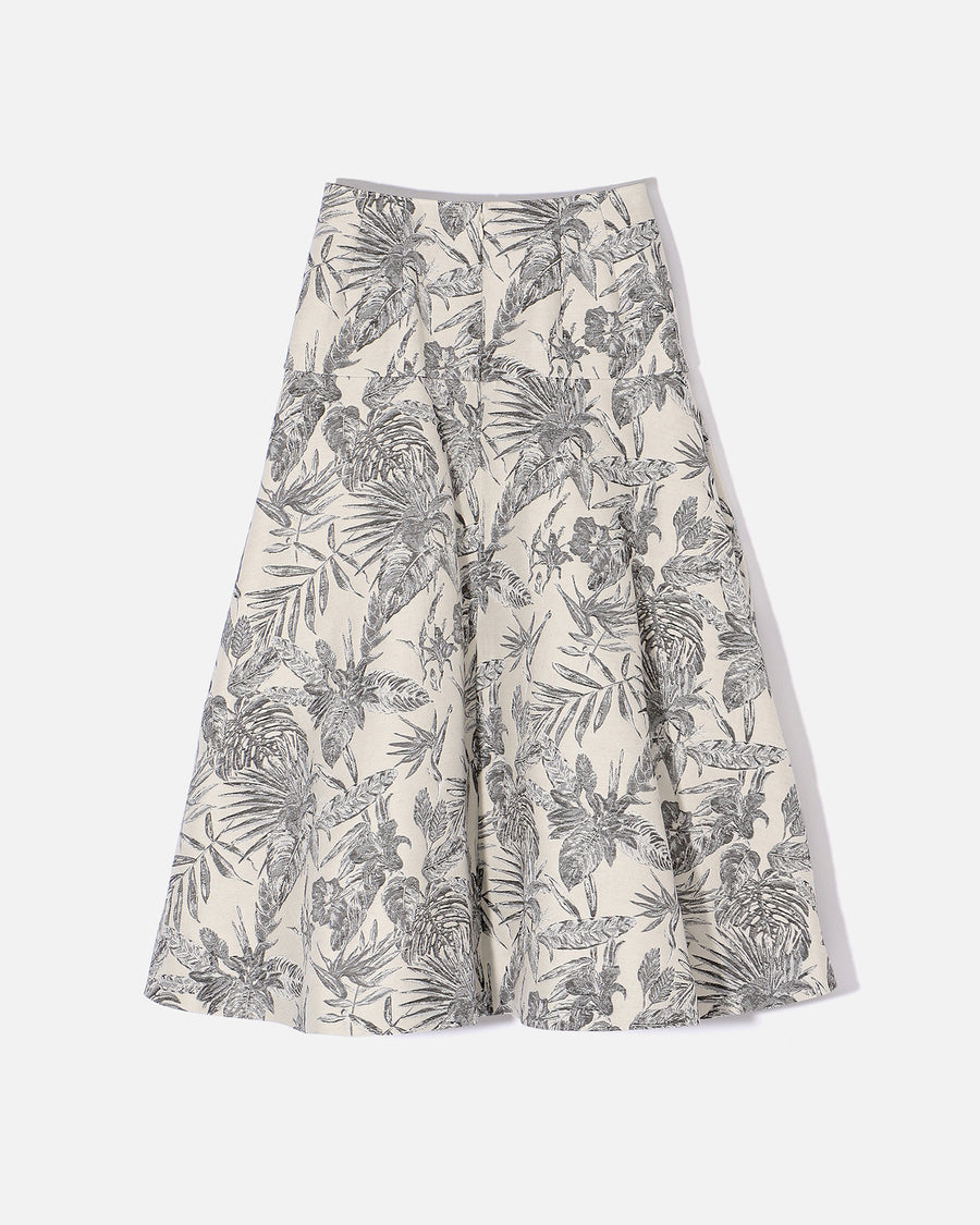 コットンポリエステルジャカード フレアスカート / Cotton Polyester Jacquard Flared Skirt