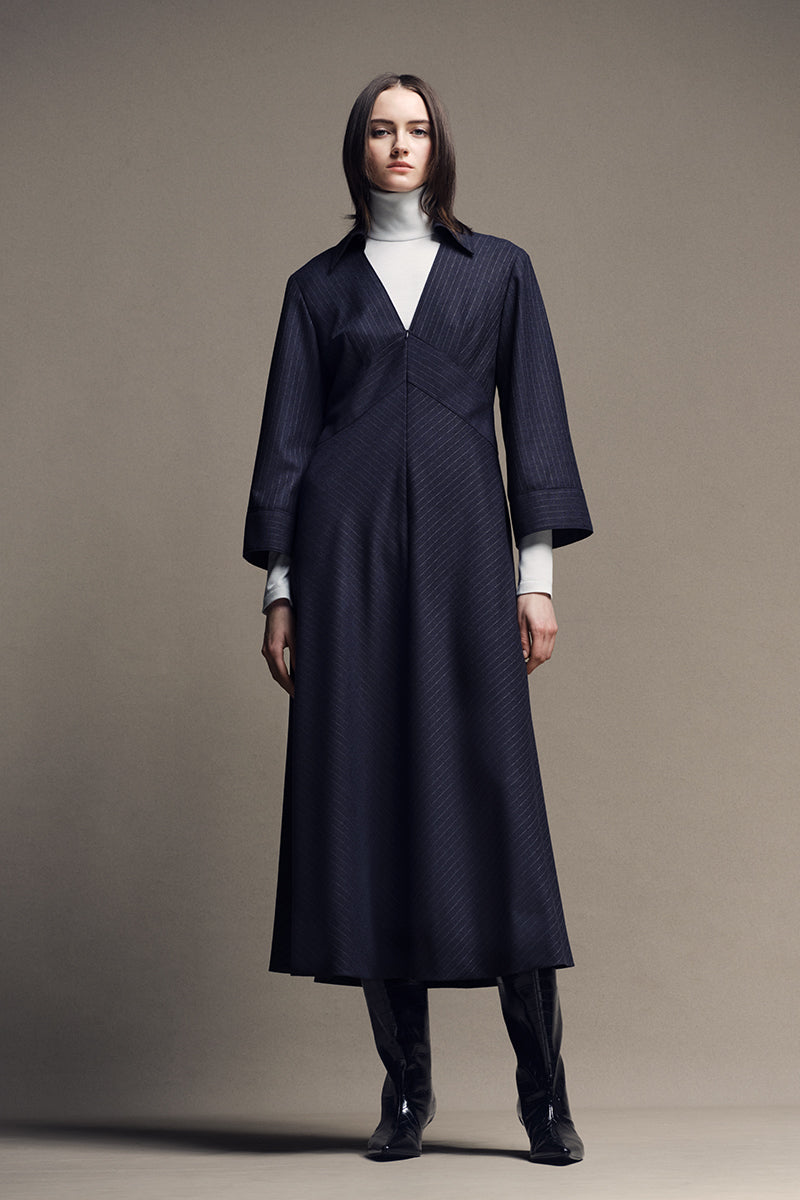 ストレッチウールフランネルワンピース