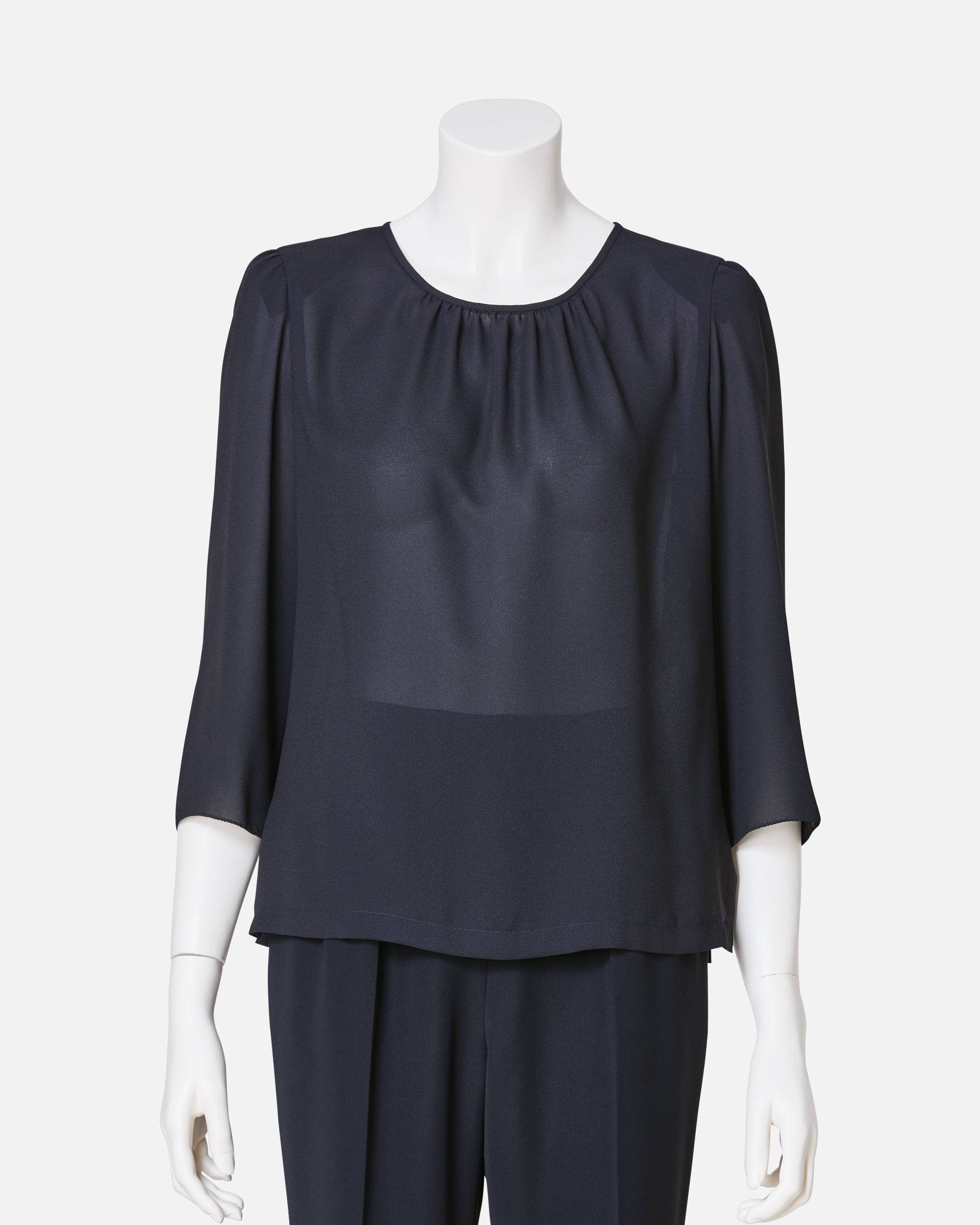 ブラックジョーゼットブラウス / Black Georgette Blouse