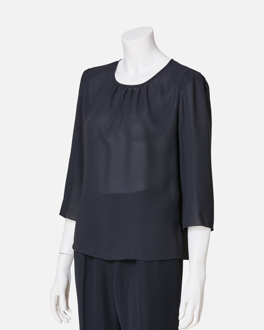 ブラックジョーゼットブラウス / Black Georgette Blouse