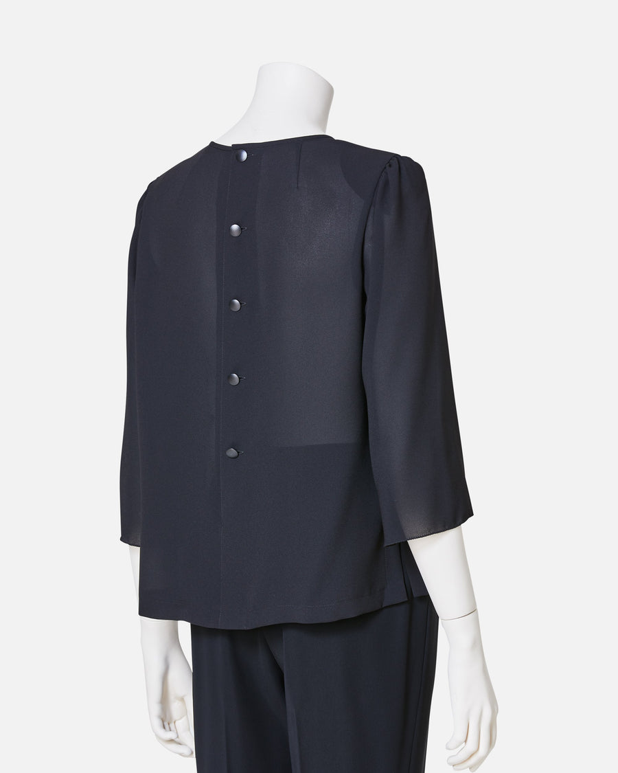 ブラックジョーゼットブラウス / Black Georgette Blouse