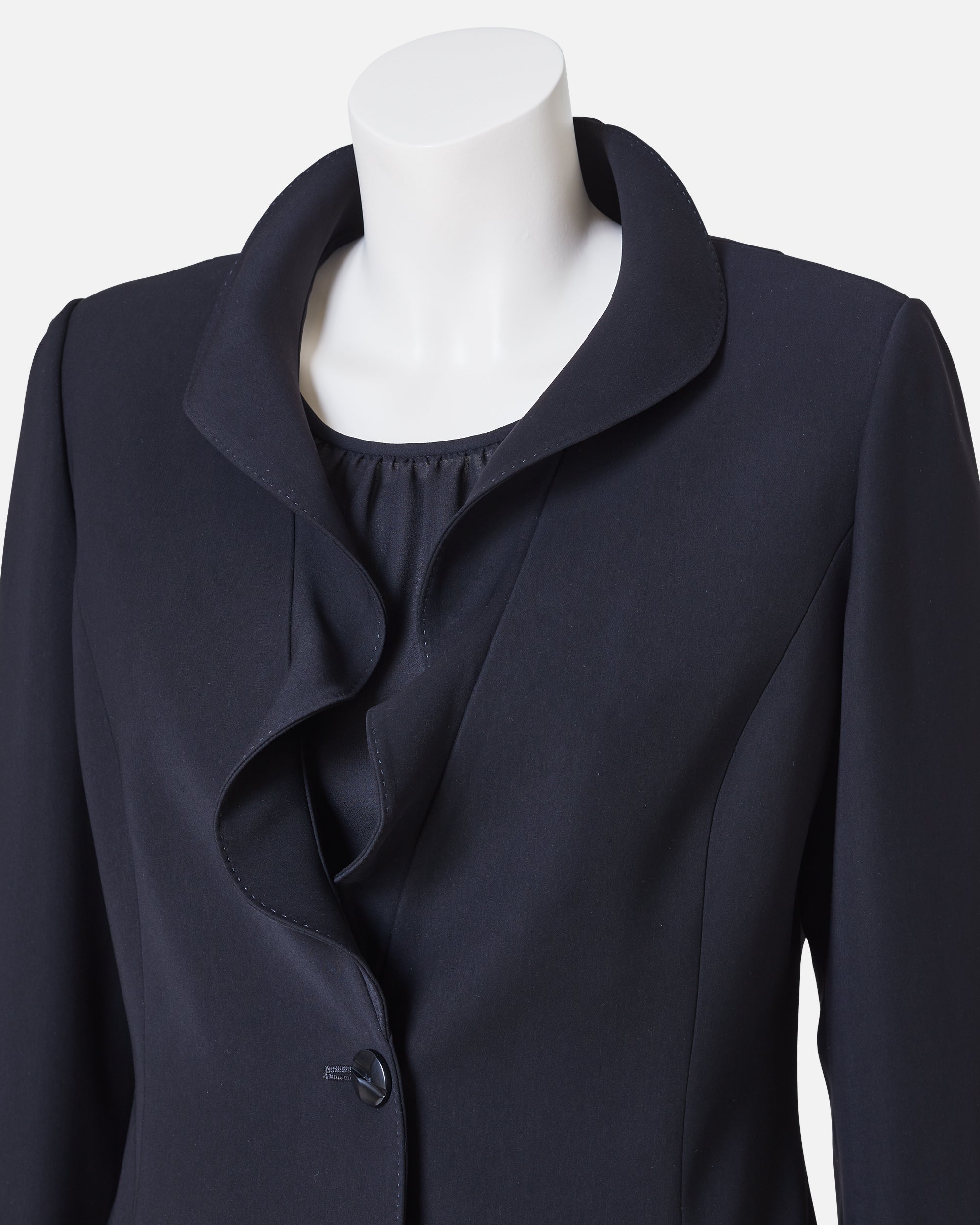 フリルブラックジャケット / Frill Lapel Black Jacket