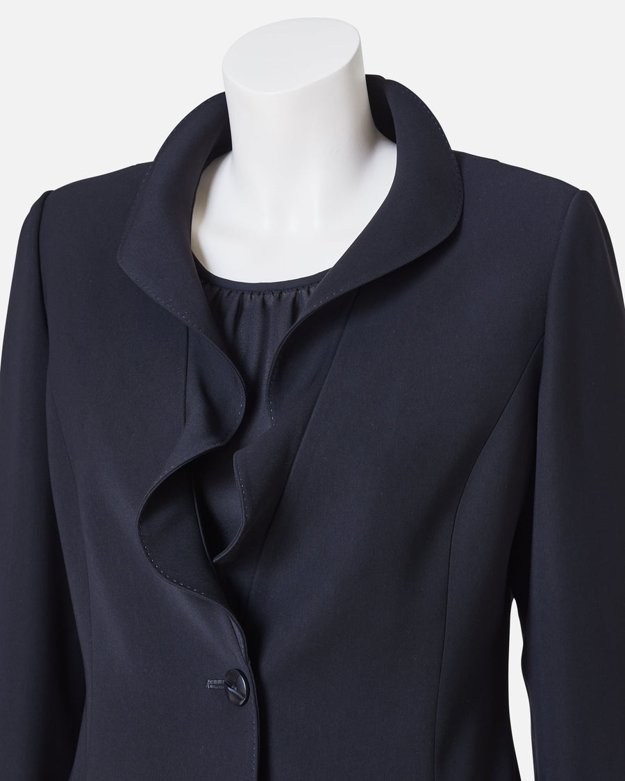 フリルブラックジャケット / Frill Lapel Black Jacket