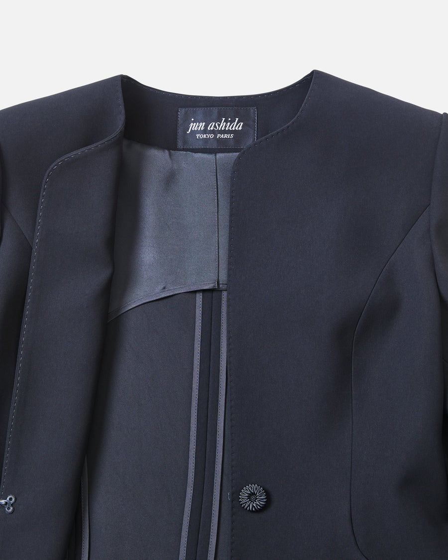 ノーカラーブラックジャケット / Collarless Black Jacket