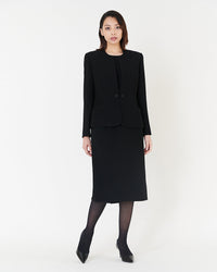 ノーカラーブラックジャケット / Collarless Black Jacket