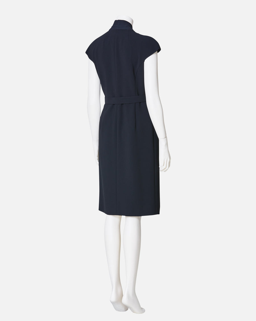 シフォン付カシュクールワンピース / Cache-Coeur Dress with Drape Chiffon Collar