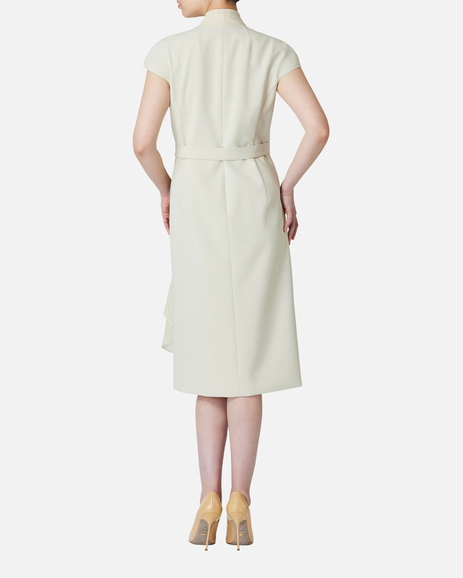 シフォン付カシュクールワンピース / Cache-Coeur Dress with Drape Chiffon Collar