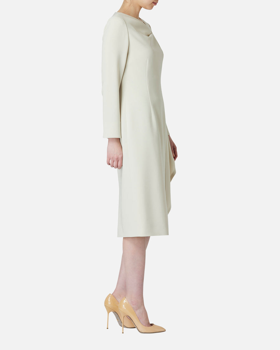 トリアセテートポリエステルドレープワンピース / Triacetate Polyester Blended Draped Dress