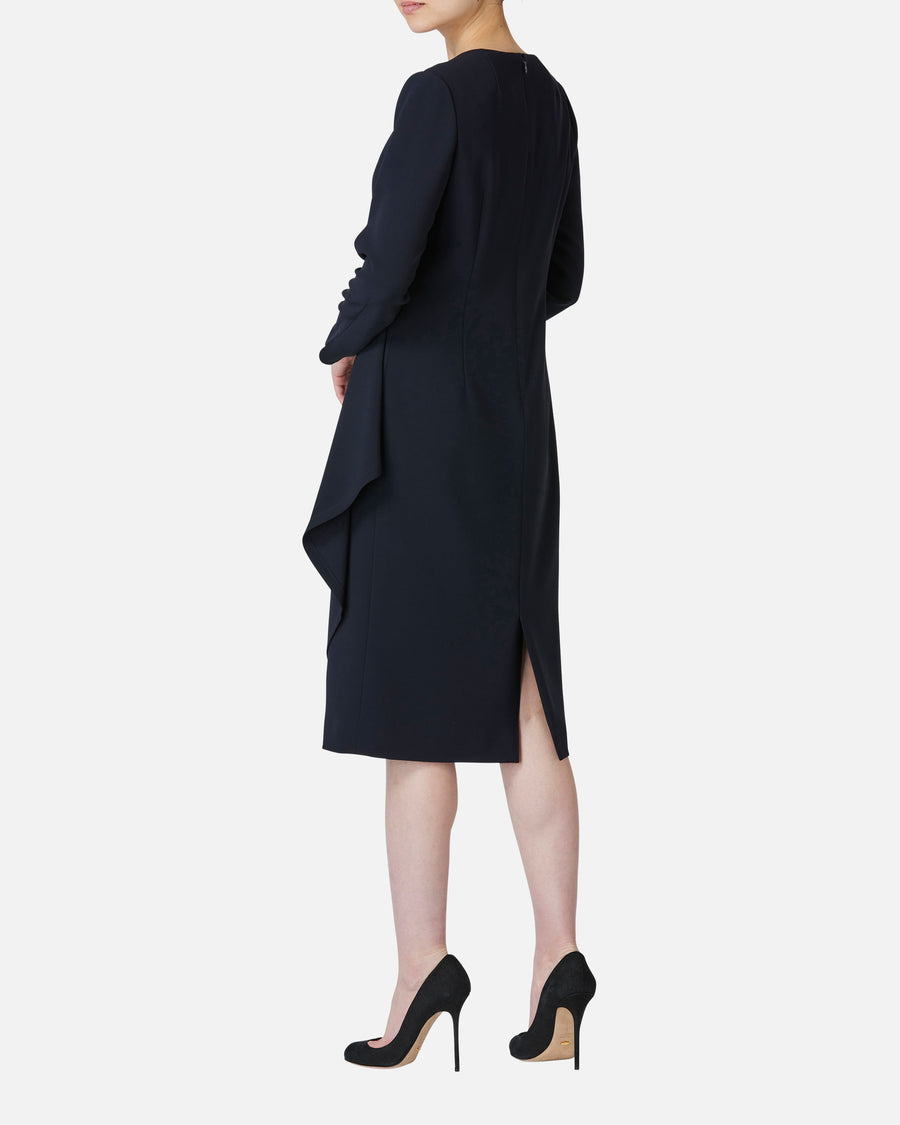トリアセテートポリエステルドレープワンピース / Triacetate Polyester Blended Draped Dress
