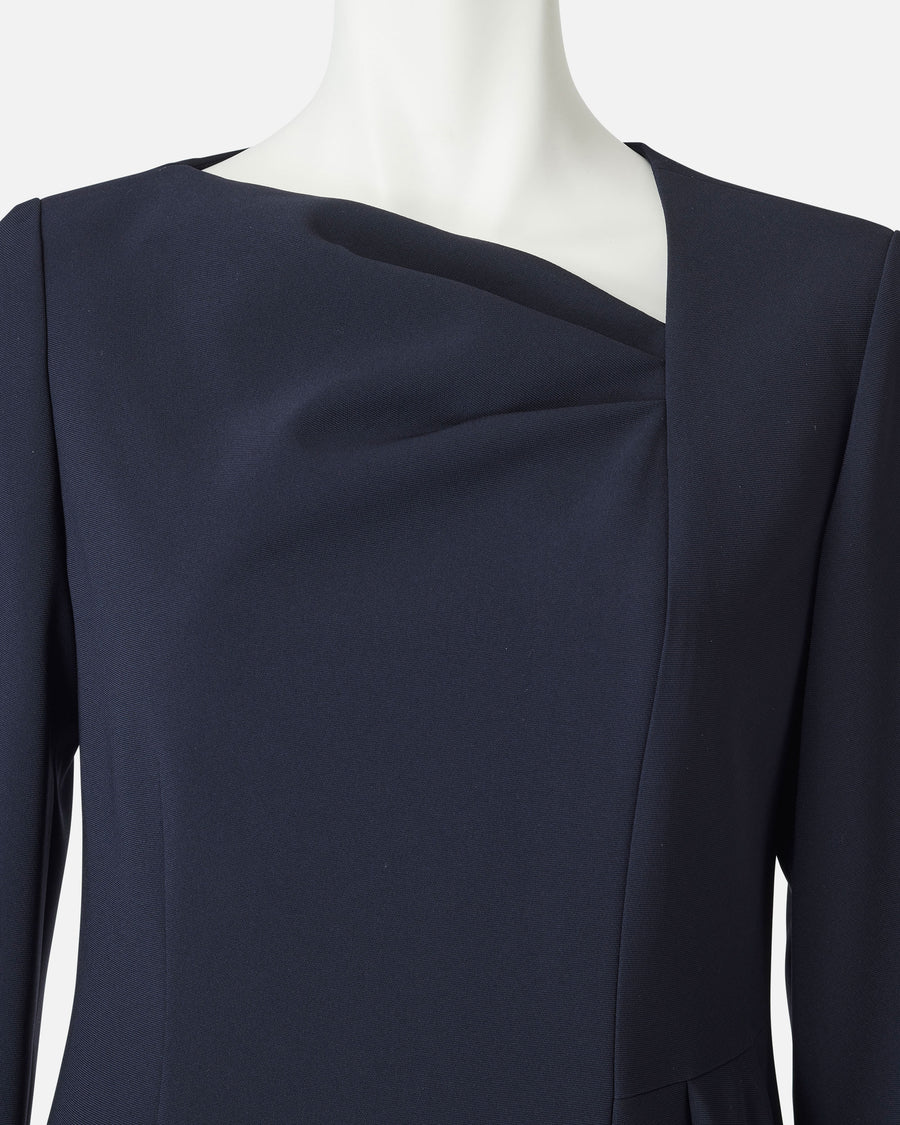 トリアセテートポリエステルドレープワンピース / Triacetate Polyester Blended Draped Dress