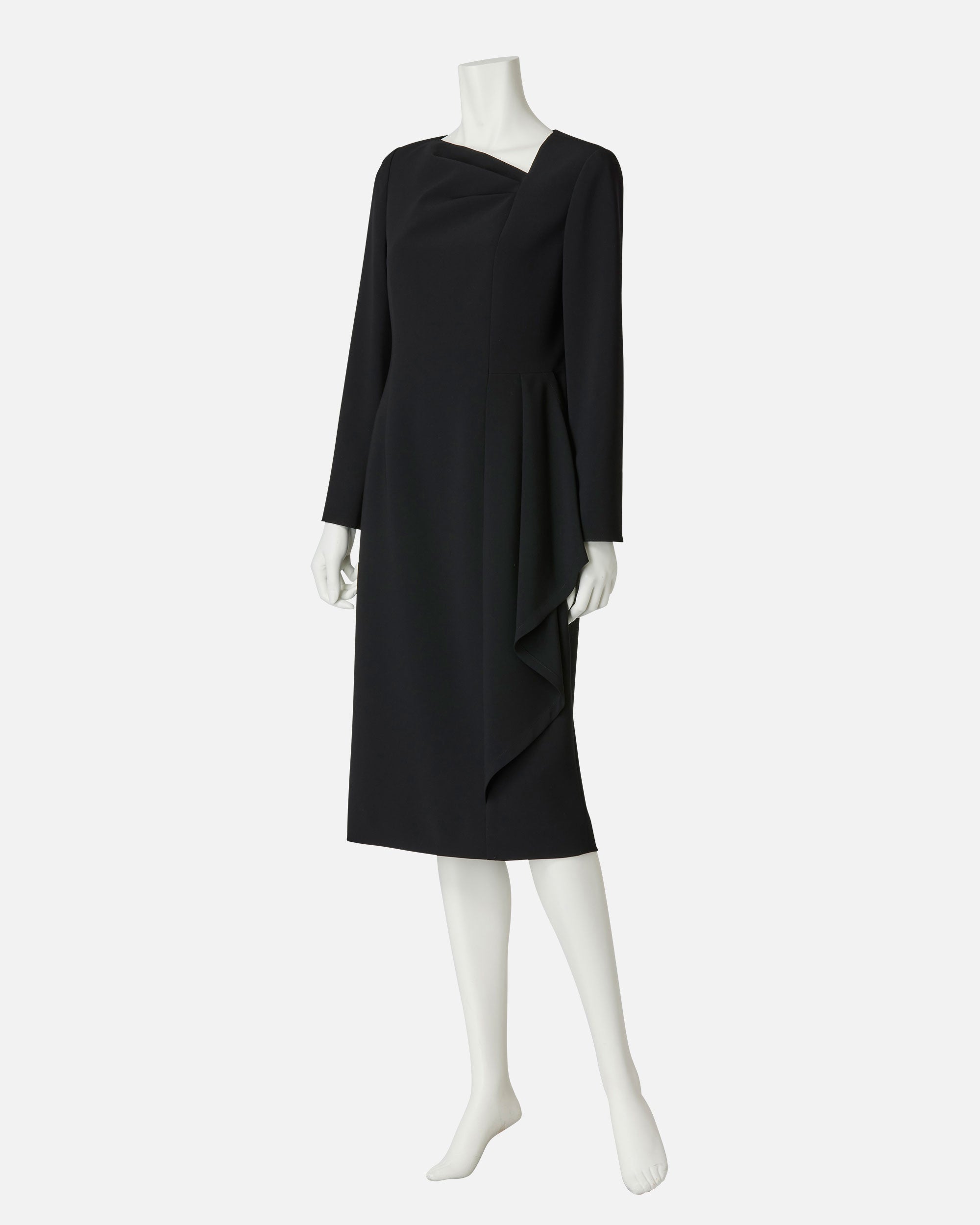 トリアセテートポリエステルドレープワンピース / Triacetate Polyester Blended Draped Dress